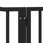 Dog Gate with Door Foldable 6 Panels Black 480 cm Poplar Wood 3155629