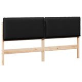 Upholstered Headboard Natural and Black 200 cm Solid Pine Wood 879995