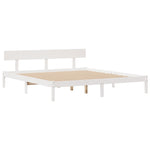 ZNTS Bookcase Bed without Mattress White 180x200 cm Super King Solid Wood Pine 3321841