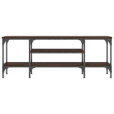 TV Cabinet Brown Oak 121x35x45 cm Engineered Wood&Iron 831807