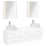 Bathroom Furniture Set 5 pcs White Engineered Wood and Glass 3406887