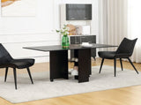 Foldable Dining Table, Extendable Drop Leaf Table with 2-tier Shelves, Small Dinner Table with T3398P344830