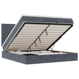 Ottoman Bed with Mattresses Dark Grey 180x200cm Velvet 3313488