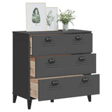 ZNTS Drawer Cabinet VIKEN Anthracite Grey Engineered Wood 374922