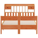 Bookcase Bed without Mattress Wax Brown 140x190cm Solid Wood Pine 3323040
