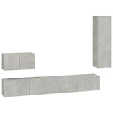 4 Piece TV Cabinet Set Concrete Grey Engineered Wood 3114329