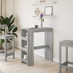 ZNTS Bar Table with Racks Grey Sonoma 90x40x103.5 cm Engineered Wood 854378