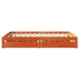 Bed Frame with Drawers without Mattress Wax Brown 140x200 cm 3301966
