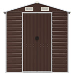 Garden Shed Brown 191x725x198 cm Galvanised Steel 3188271