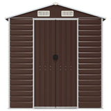 Garden Shed Brown 191x725x198 cm Galvanised Steel 3188271