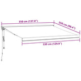 Automatic Retractable Awning Burgundy 350x250 cm 3215324