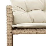 Garden Sofa with Table and Cushions L-Shaped Beige Poly Rattan 365575