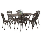 Garden Dining Set 7 pcs Bronze Aluminium 3334672