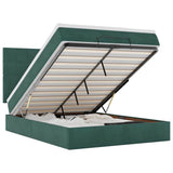 Ottoman Bed with Mattresses Dark Green 140x200cm Velvet 3313478