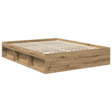Bed Frame Artisian Oak 150 x 200 cm Solid Pine Wood 3413298