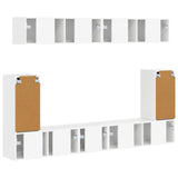 TV Cabinet Set 5 pcs High Gloss White Engineered Wood 3409091