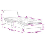 Bed with Mattress "Dover" Dark Grey Single Velvet 3208488