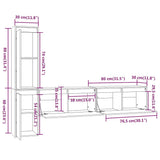 TV Cabinets 4 pcs White Solid Wood Pine 3100280