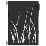Garden Gate with Lock Black 85 x 150 cm Powder-coated steel 42015866