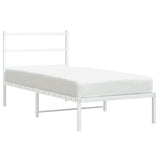 Metal Bed Frame without Mattress with Headboard White 90x190cm 355406