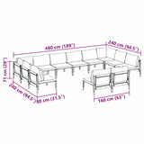 Garden Sofa Set Anthracite Steel 3379020