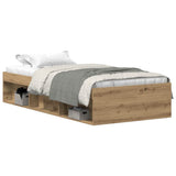Bed Frame without Mattress Artisan Oak 75x190 cm Engineered Wood 3329310