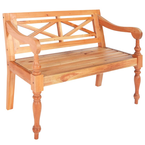 Batavia Bench 98 cm Solid Mahogany Wood Light Brown 246967