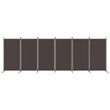 6-Panel Room Divider Brown 520x180 cm Fabric 350271