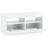 LED TV Cabinet High Gloss White Engineered Wood 897439