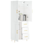 Highboard White 69.5x34x180 cm Engineered Wood 3196003