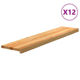 Stair Treads 12 pcs Light Brown 120x25x2 cm Solid Wood Oak 3282982