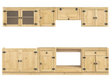 Cabinet with Drawer SKI 8 pcs Honey Brown Solid Pine Wood 3392651