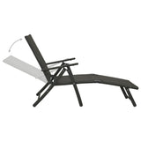 Dining Set Black Aluminium 10 Piece Set Adjustable Footrests 3070645