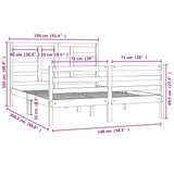 Bed Frame without Mattress Solid Wood 150x200 cm King Size 3105865