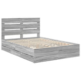Bed Frame with Drawer Grey Sonoma 150 x 200 cm Engineer Wood 3411827
