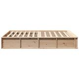 Bed Frame Brown 135 x 190 cm Solid Pine Wood 3385724