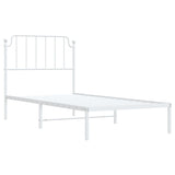 Metal Bed Frame without Mattress with Headboard White 90x190cm 373928