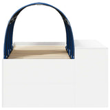Kids'High Bed Frame with Desk White and Blue Engineered Wood 3423679