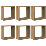 Wall Cube Shelves 6 pcs Artisan Oak 30x15x30 cm Engineered Wood 856581