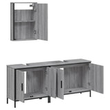 3 Piece Bathroom Furniture Set Grey Sonoma Engineered Wood 3214793