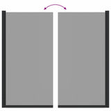 Bath Shower Screen Manual Black 68 x 130 cm Tempered Glass 42018544