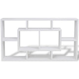 ZNTS Floating Wall Display Shelf 8 Compartments White 242548