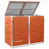 Double Wheelie Bin Shed 138x77.5x112.5 cm Stainless Steel 149563
