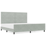 ZNTS Bed Frame Light Grey 200x200 cm Velvet 3344897