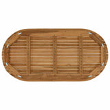 Table Top 110 x 55 x 3.5 cm Oval Solid Teak Wood Natural 42033163