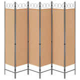 6-Panel Room Divider Beige 240 x 180 cm Fabric 42039192