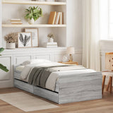 Bed Frame with Drawers without Mattress Grey Sonoma 90x200 cm 3207376