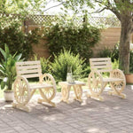 ZNTS 3 Piece Garden Lounge Set Solid Wood Fir 3207129