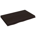 Table Top Dark Brown 80x50x cm Treated Solid Wood Oak 3156421