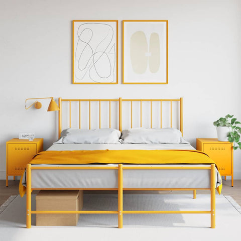 ZNTS Bedside Cabinets 2 pcs Mustard Yellow 36x39x50.5 cm Steel 842917